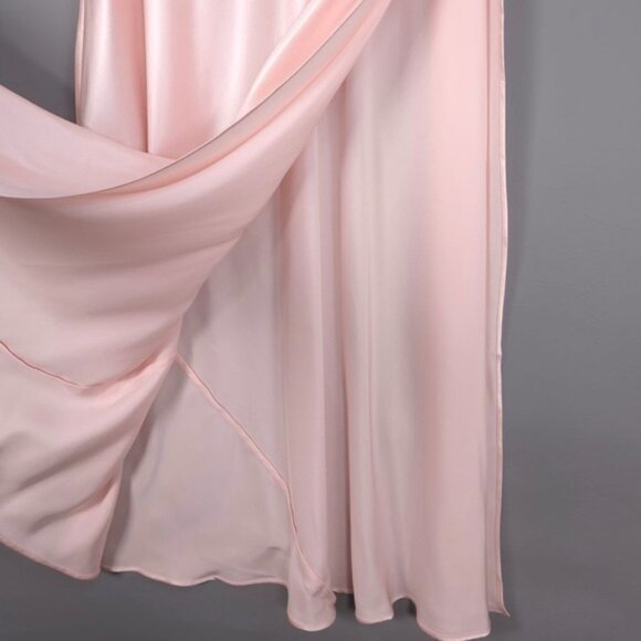 VICTORIA'S SECRET Vintage 100% SILK Charmeuse Maxi Slip Dress MEDIUM Blush Pink - Picture 8 of 10